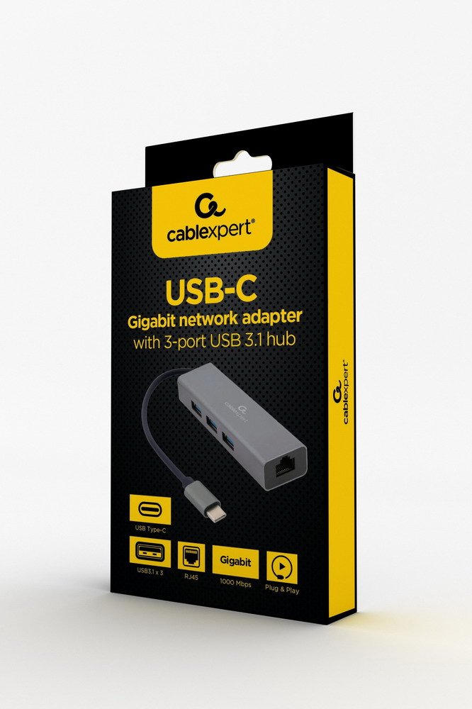 EAN 8716309120494 - Gembird A-CMU3-LAN-01 base para portátil y replicador de puertos USB 3.2 Gen 1 (3.1 Gen 1) Type-C Gris imagen 3