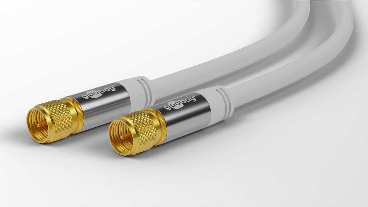 Cable De Antena Sat Goobay Tipo 135db , Conector F > Conector F Blanco, 2 Metros 70600