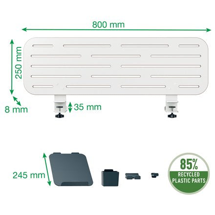 Leitz Schreibtisch-Organizer 80x25cm Pegboard M.Notebookhalter Ergo Blanco