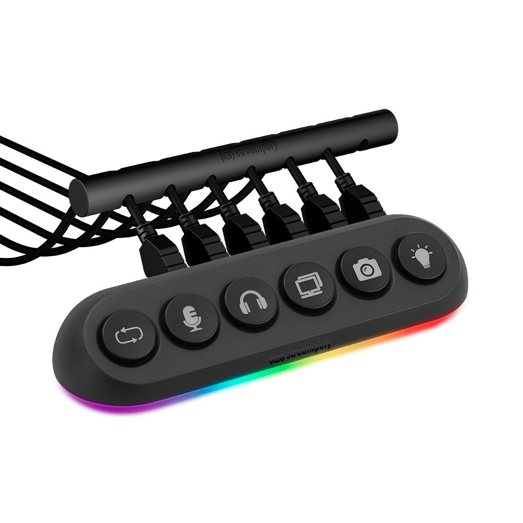 Mreamplify Hub Deck 5, 4x Usb 3.0, 1x Usb 2.0, Rgb, 12v, Eu-Netzcable - Negro