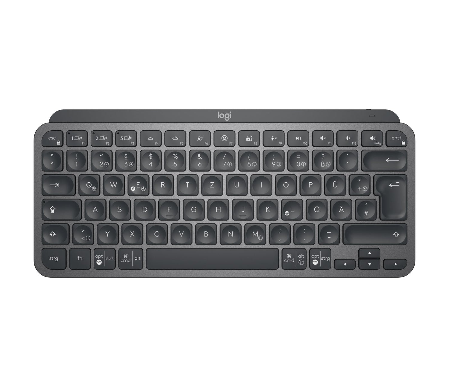 Teclado Alemán Logitech Mx Keys Mini For Business Rf Wireless + Bluetooth Qwertz Grafito