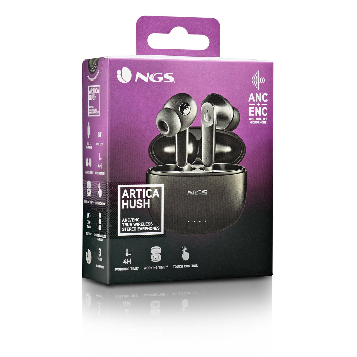 EAN 8435430625097 - NGS ARTICA HUSH Auriculares Inalámbrico Dentro de oído Llamadas/Música Bluetooth Negro imagen 8