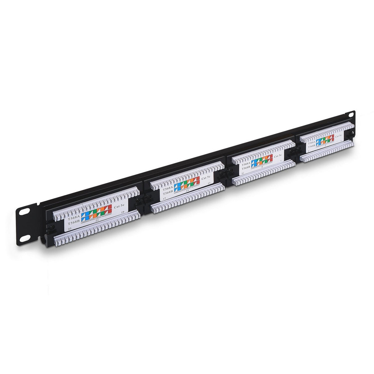Aisens Patch Panel De 24 Puertos Rj45 Cat.5e Utp - 19" 1u Dual Idc - Negro