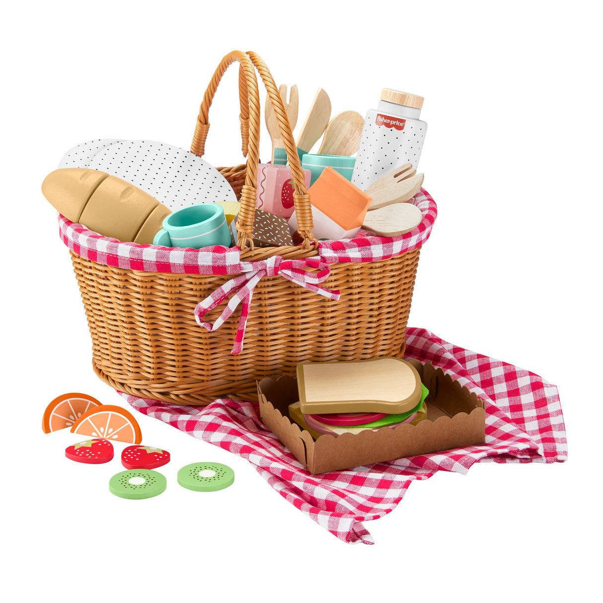 EAN 0194735238569 - Fisher-Price Wooden Picnic Basket imagen 1