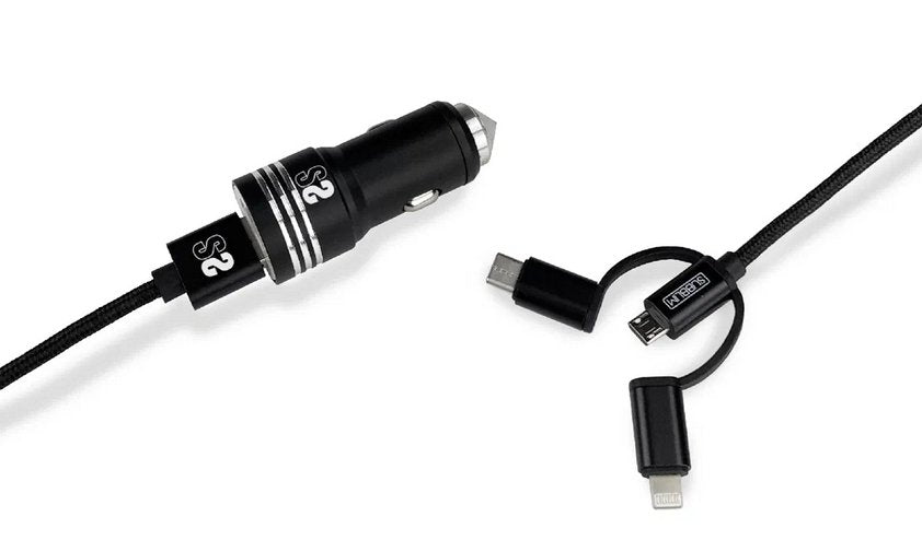 Cargador De Coche Subblim Sub-Chg-4cc002/ 2 Usb + Cable Usb 3 En 1/ 2.4a/ Negro