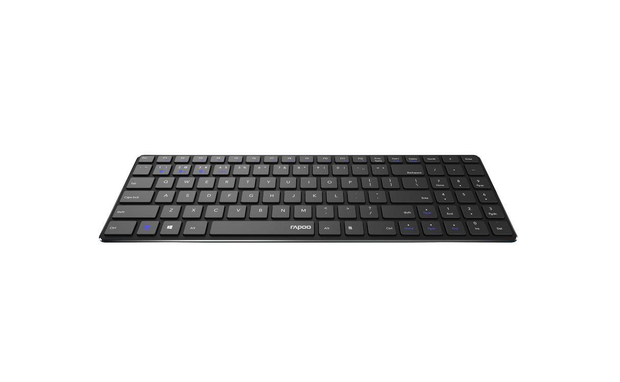 Teclado Rapoo Wireless Y Bluetooth E9100m Portugues 2.4ghz Bt 3.0 4.0 DiseãO Ultrafino Negro