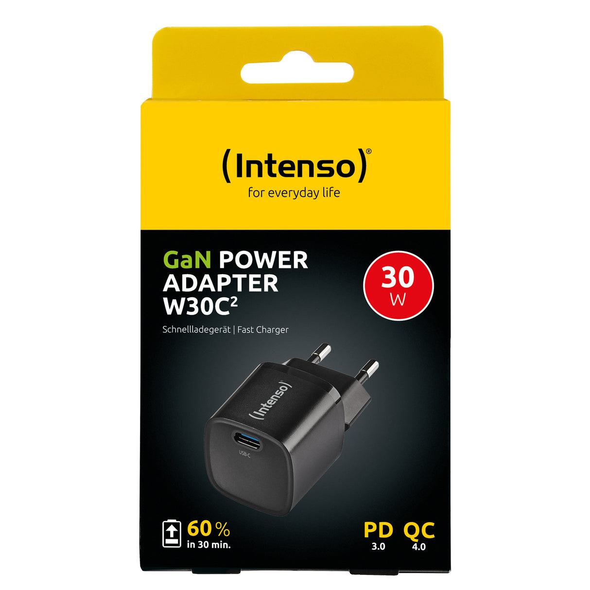 EAN 4034303034642 - Intenso W30C² GaN Universal Negro Corriente alterna Carga rápida Interior imagen 2