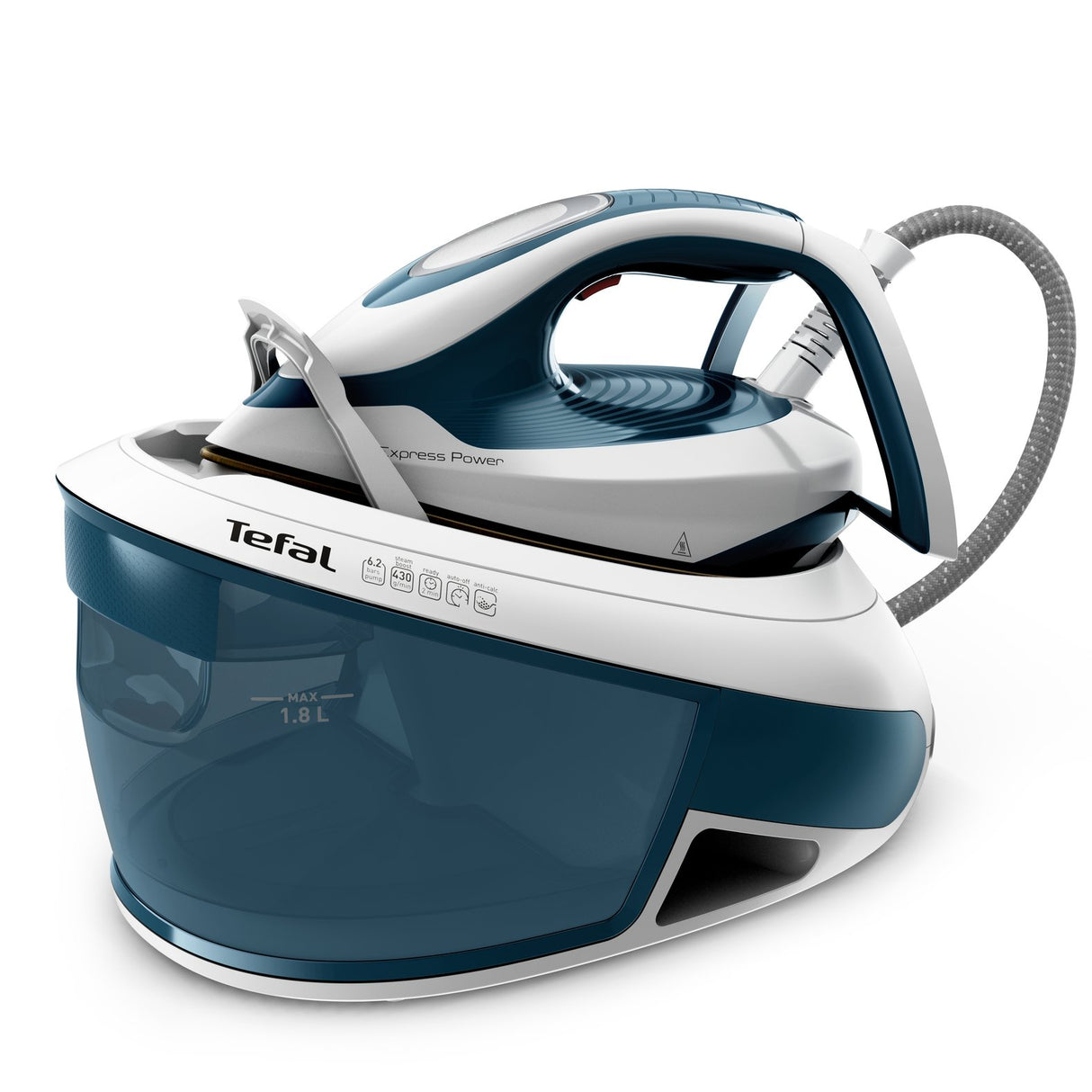 EAN 3121040086216 - Tefal Express Power SV8111 1,8 L Durilium AirGlide Autoclean soleplate Azul, Blanco imagen 1