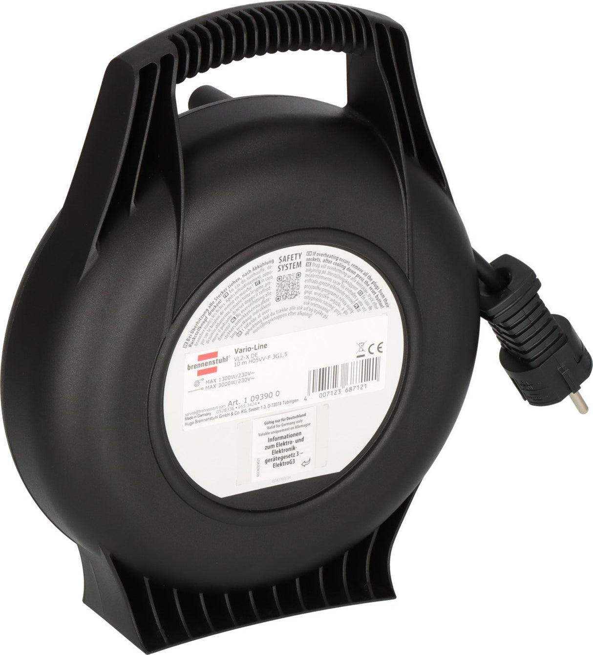 EAN 4007123687121 - Brennenstuhl 1093900 base múltiple 10 m 4 salidas AC Interior Negro imagen 2