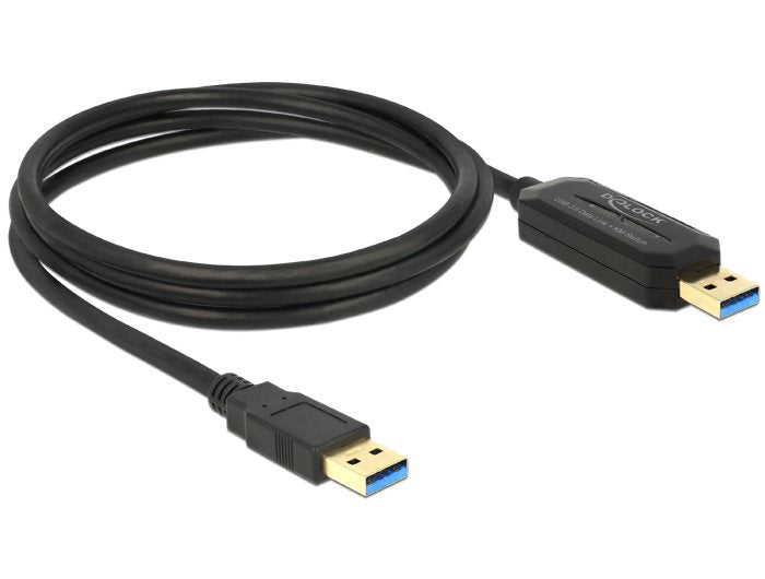 Delock 1.5m, Usb 3.0-A - Usb 3.0-A Cable Usb 1,5 M 3.2 Gen 1 (3.1 Gen 1) Usb A Negro