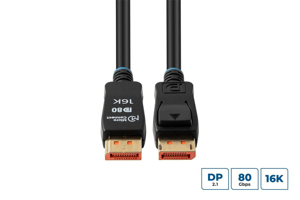 Cable 16k Displayport 2.1 80gbps 0.5m, Black