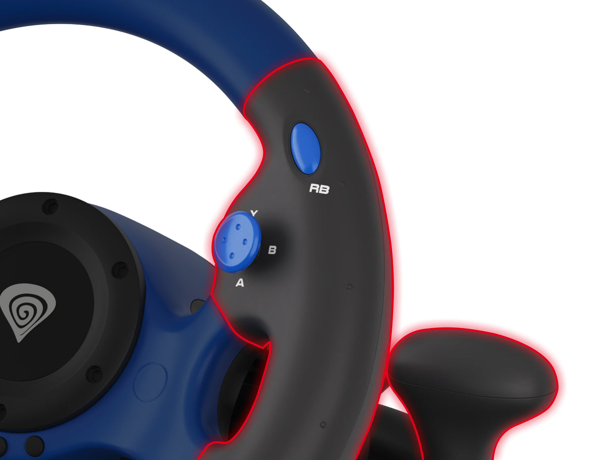 EAN 5901969425376 - GENESIS Seaborg 350 Negro, Azul USB Volante + Pedales Nintendo Switch, PC, PlayStation 4, Playstation 3, imagen 8