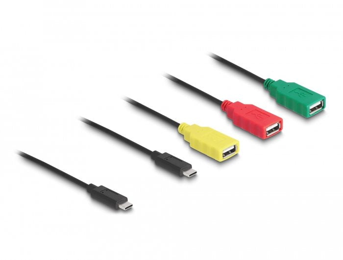 Delock 4 Puerto Usb 2.0 Cable De Cable Con Usb Tipo C A 3 X Usb-A, Cubo Usb 64203