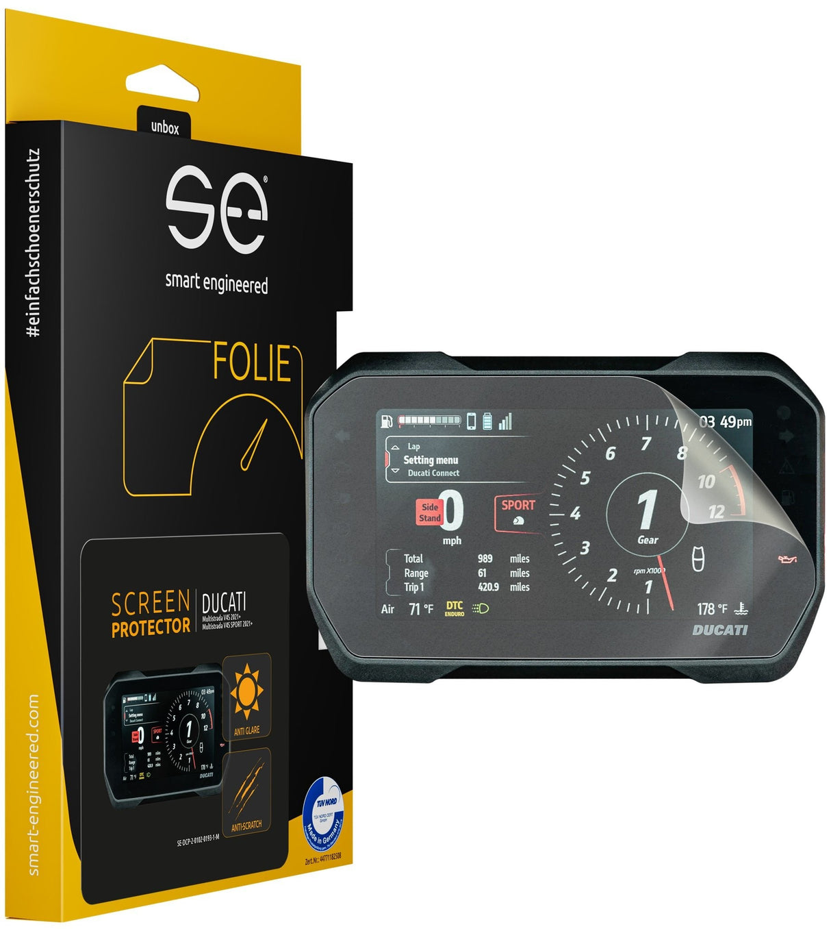 Smart Engineered Se-Dcp-2-0102-0193-1-M Protector De Pantalla Ducati Multistrada V4s/Sport 2021+