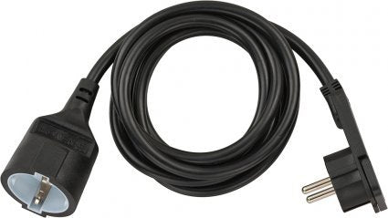 Brennenstuhl Cable De Extensión Con Enchufe Plano En Ángulo De 2 M, Negro