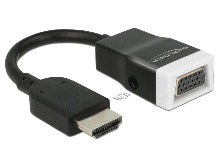 EAN 4043619655878 - DeLOCK 65587 adaptador de cable de vídeo HDMI tipo A (Estándar) VGA (D-Sub) + 3,5mm Negro, Blanco imagen 1
