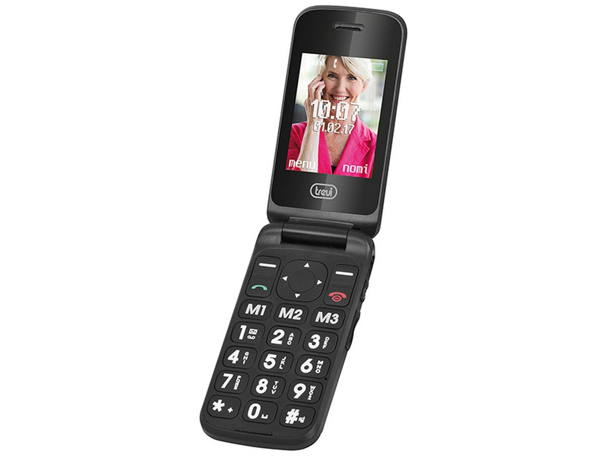EAN 8011000018553 - Trevi Flex Plus 55 6,1 cm (2.4") Negro Teléfono para personas mayores imagen 1