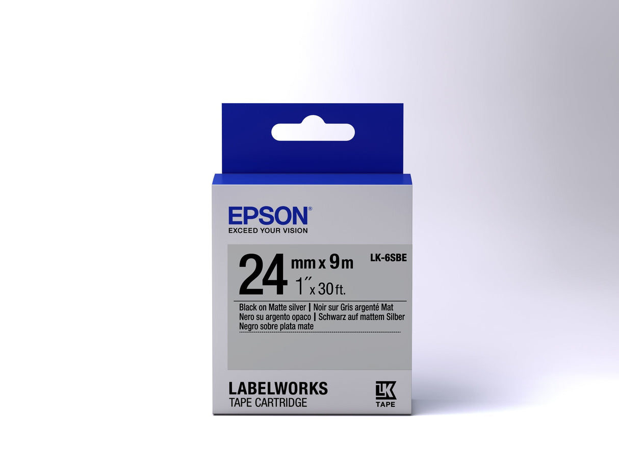 Epson Cinta Mate - Lk-6sbe Negra/Plata Mate 24/9