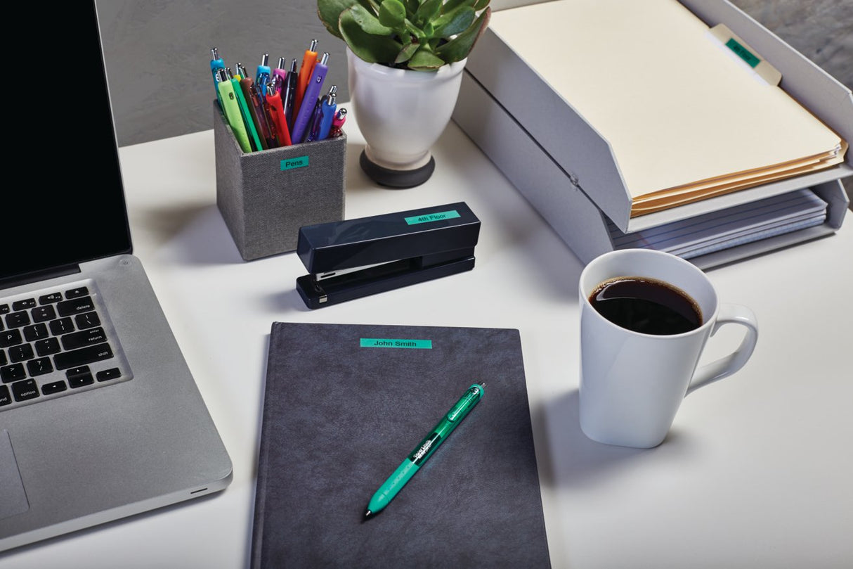 Dymo Cinta De Transferencia Termica D1 40919. Negro Sobre Verde De 9mmx7m. Poliester Autoadhesiva