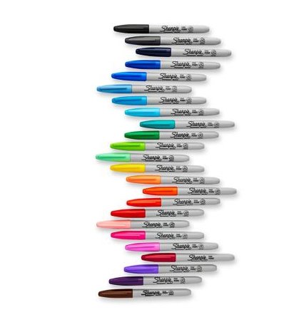 Sharpie Fine Marcador 24 Pieza(S) Negro Punta Fina