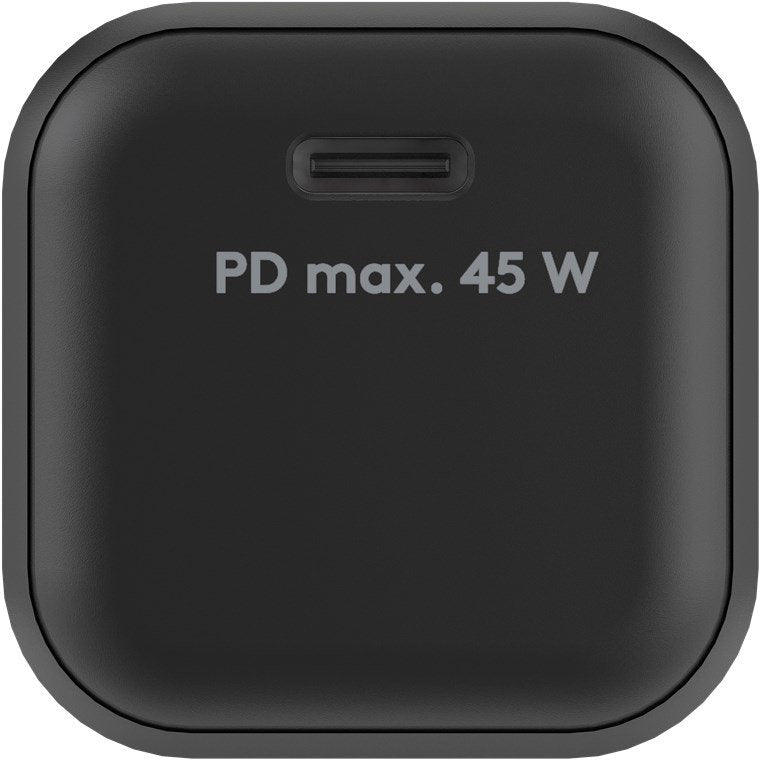 Cargador  45w Usb 1 Puert. Usb-C Negro Gan Pd Salida Lateral Tamaño Nano Goobay
