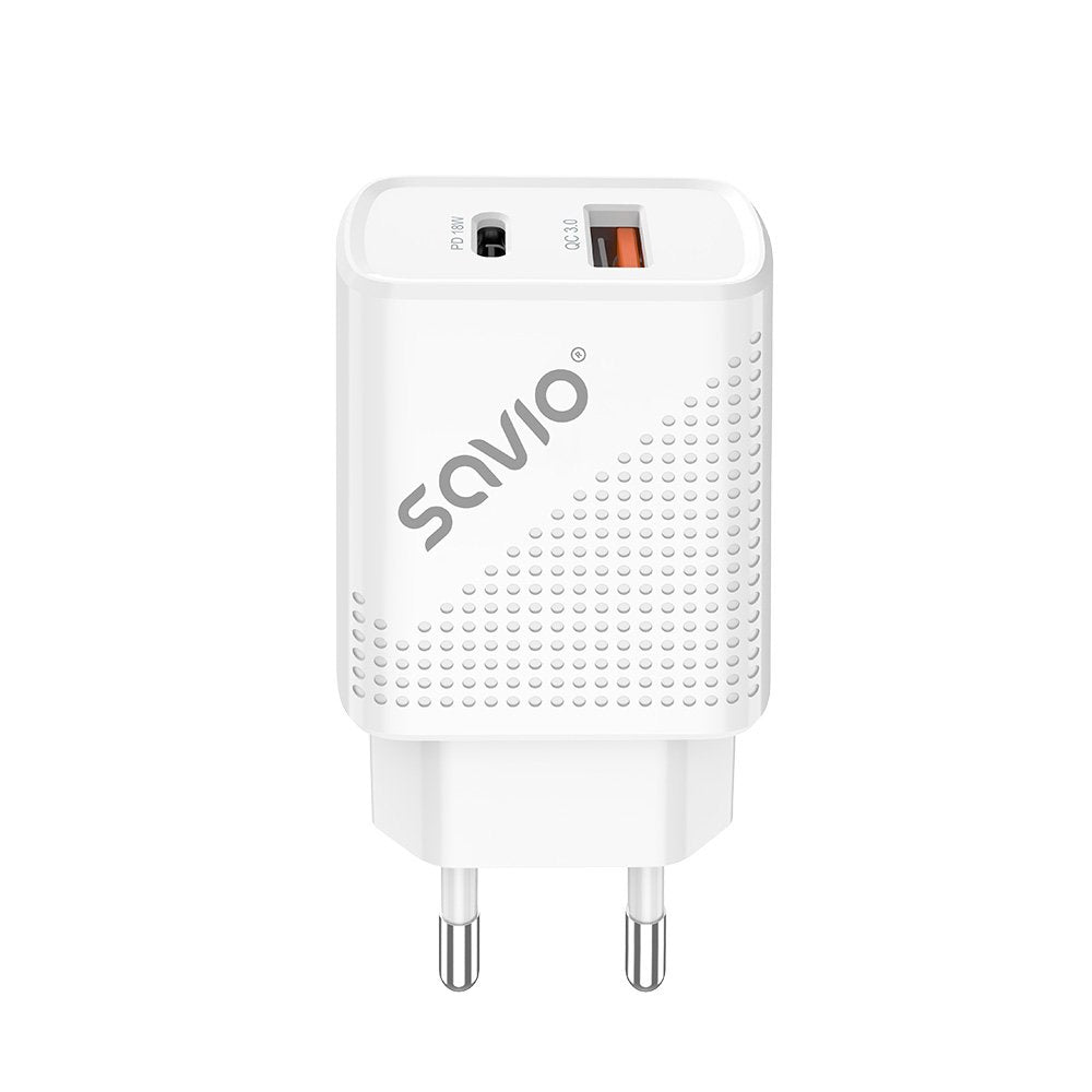 EAN 5901986046790 - Savio LA-04 USB Type A & Type C Quick Charge Power Delivery 3.0 Indoor Smartphone, Tableta Blanco Carga r imagen 1
