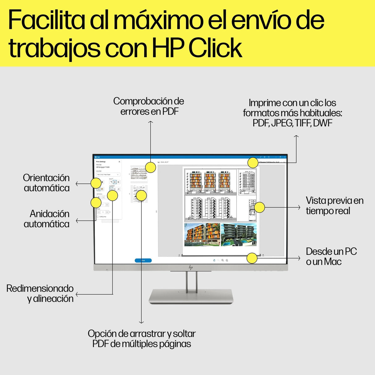 Impresora Hp Designjet Multifunción Postscript T2600 36 Pulgadas