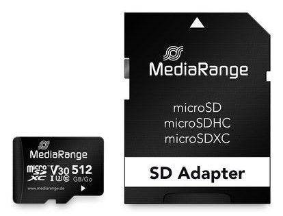 Mediarange Sd Microsd Card 512gb Uhs-1 Cl.10 Inkl. Adaptador