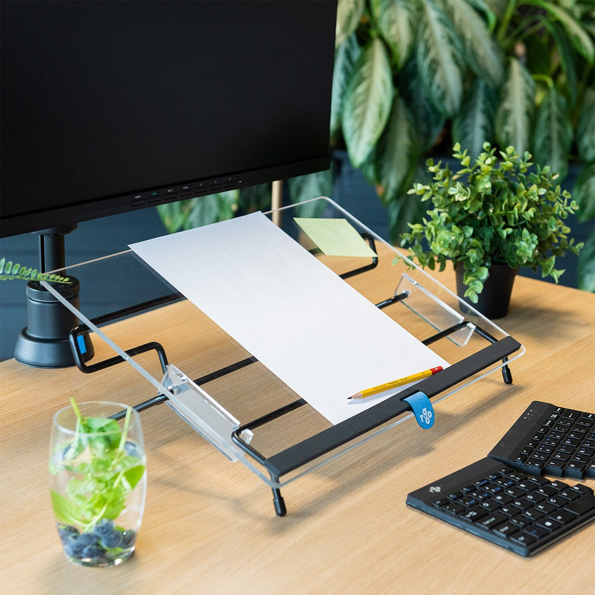 R-Go Tools Flexible Documentholder Rgodofrtr Archivador Acrílico, Acero Transparente, Negro