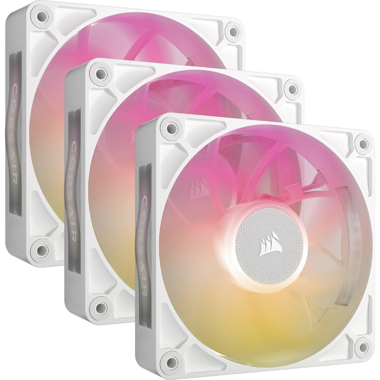 Ventilador Caja Corsair Rx Rgb Max Series, Icue Link Rx120 Rgb Max White, 120mm Rgb Fan, Triple Fan Kit Co-9051038-Ww