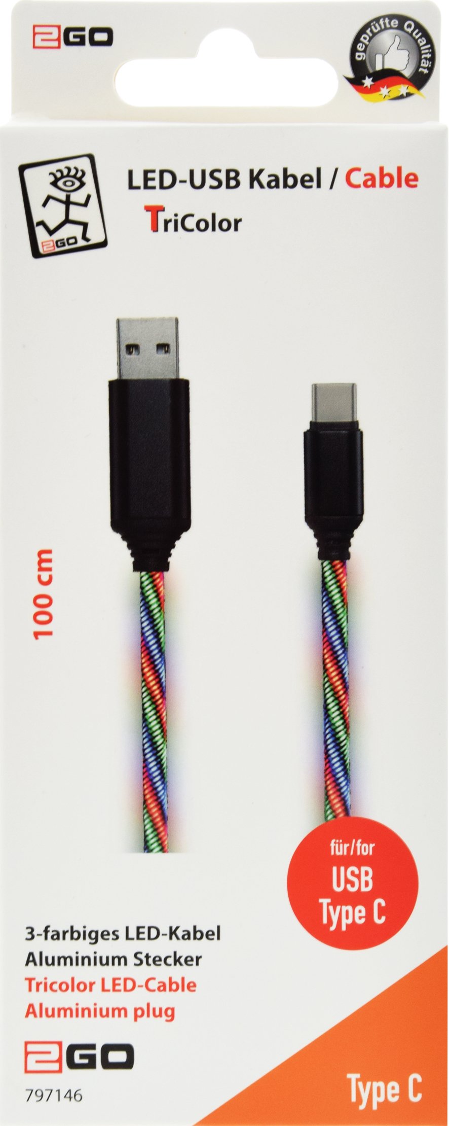 Cable 2go 797146 Usb 1 M Usb B Usb C Multicolor