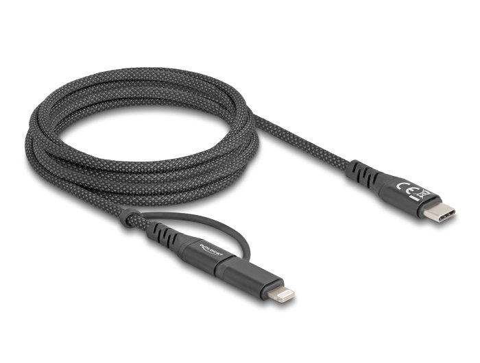 Delock Cable Usb 2 En 1 Usb Type-C A Usb Type-C / Lightning Para Iphone Y Ipad 2 M Mfi 60 W