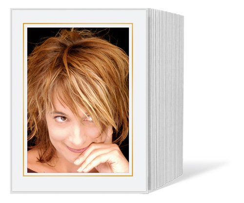 125 Daiber Portafotos 13x18 Blanco/Linea Dorada