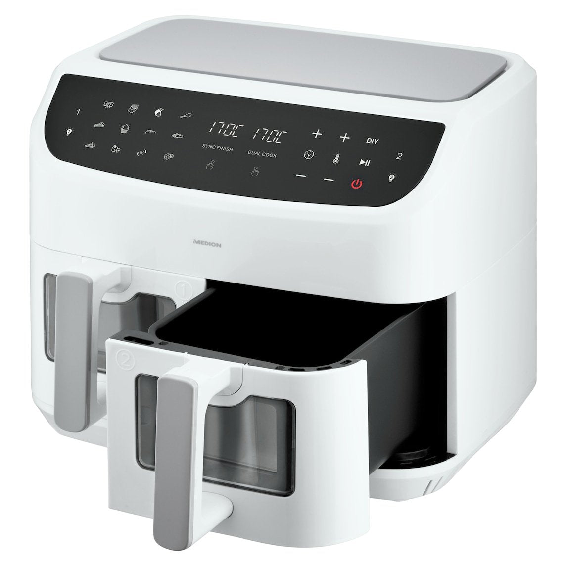 Freidora Medion Doppel Life P20 Md11760 Xxl (Blanco, 2.600 Watt, 2 Körbe Je 4,35 Liter) 50077283