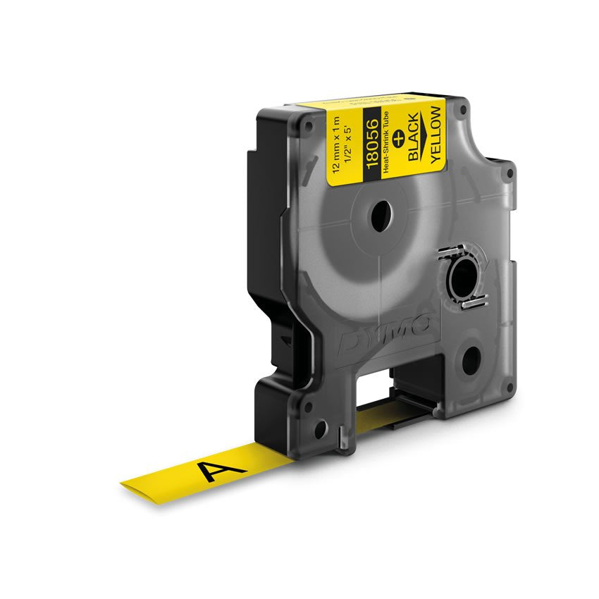 Dymo Rhino Cinta Id1-12, Negro Sobre Amarillo, 12mmx1´5m, Tubo Termorretractil (S0718310)