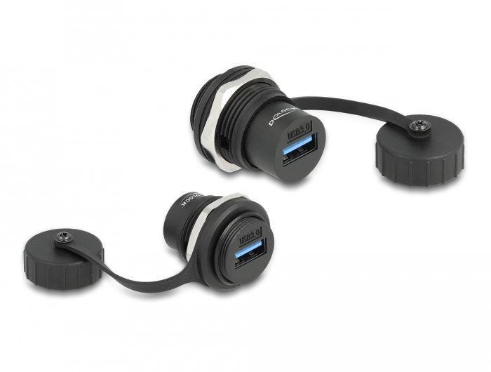 Delock Conector Usb 3.2 Gen 1 Tipo-A Integrado Con Tapa Protectora Ip67 Resistente Al Polvo Y Al Agua