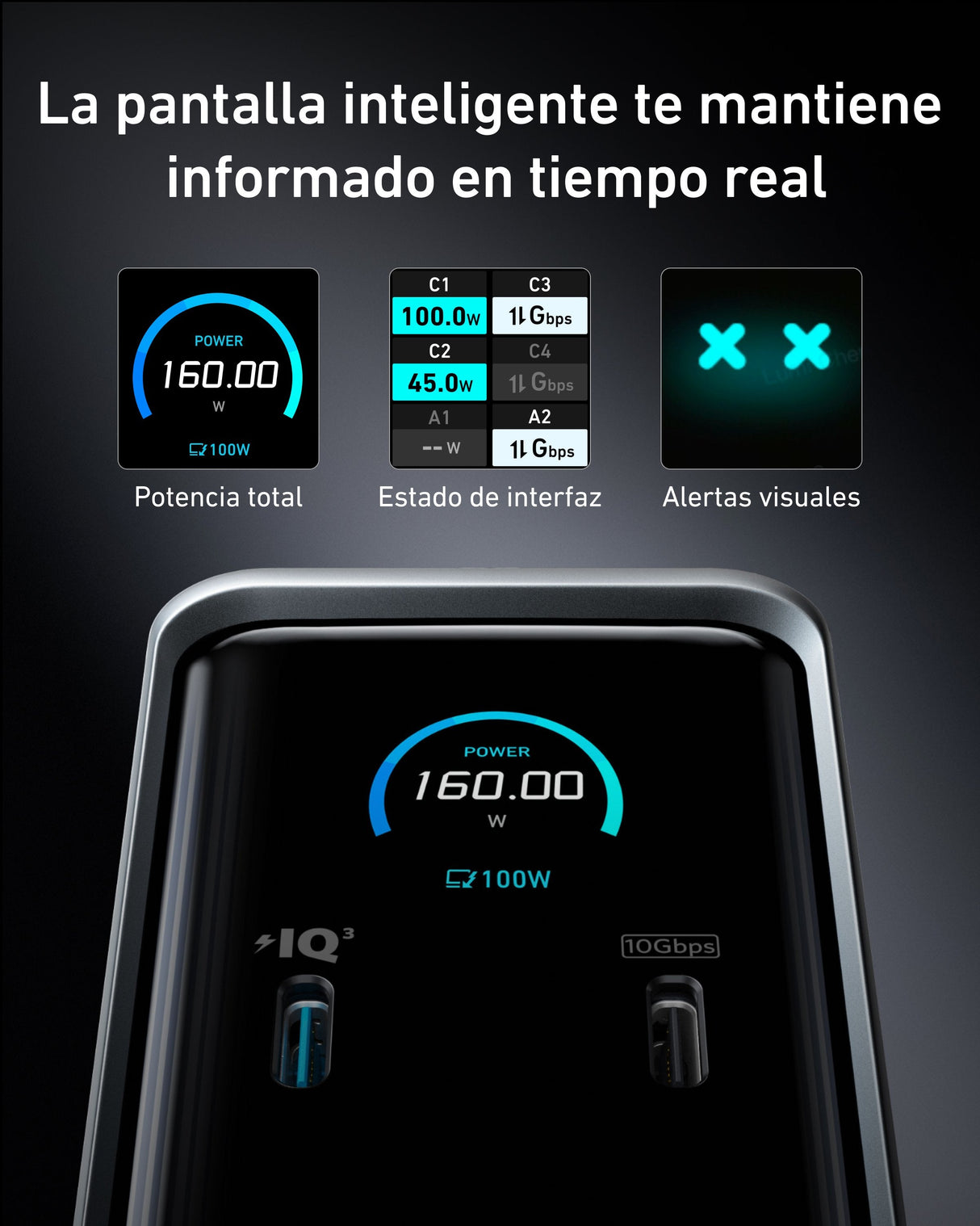 Cargador Anker Prime Charging Docking Station (14-In-1 Dual Display 160w)