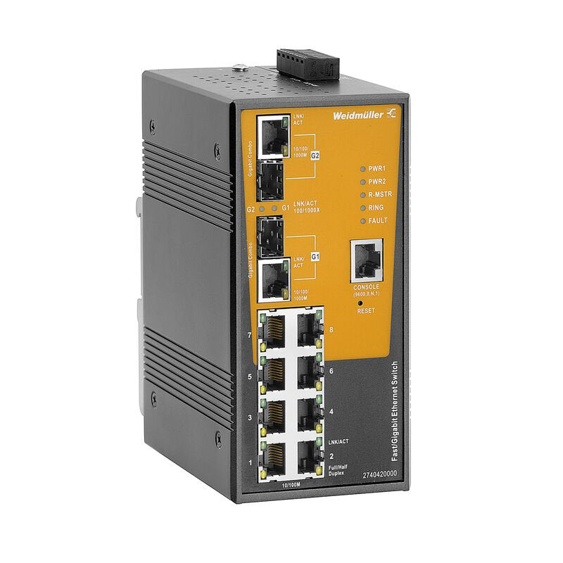 Weidmüller 2740420000 Ie-Sw-Al10m-8tx-2gc Industrial Ethernet Switch 10 100 1000 - Switch - 1 Gbps