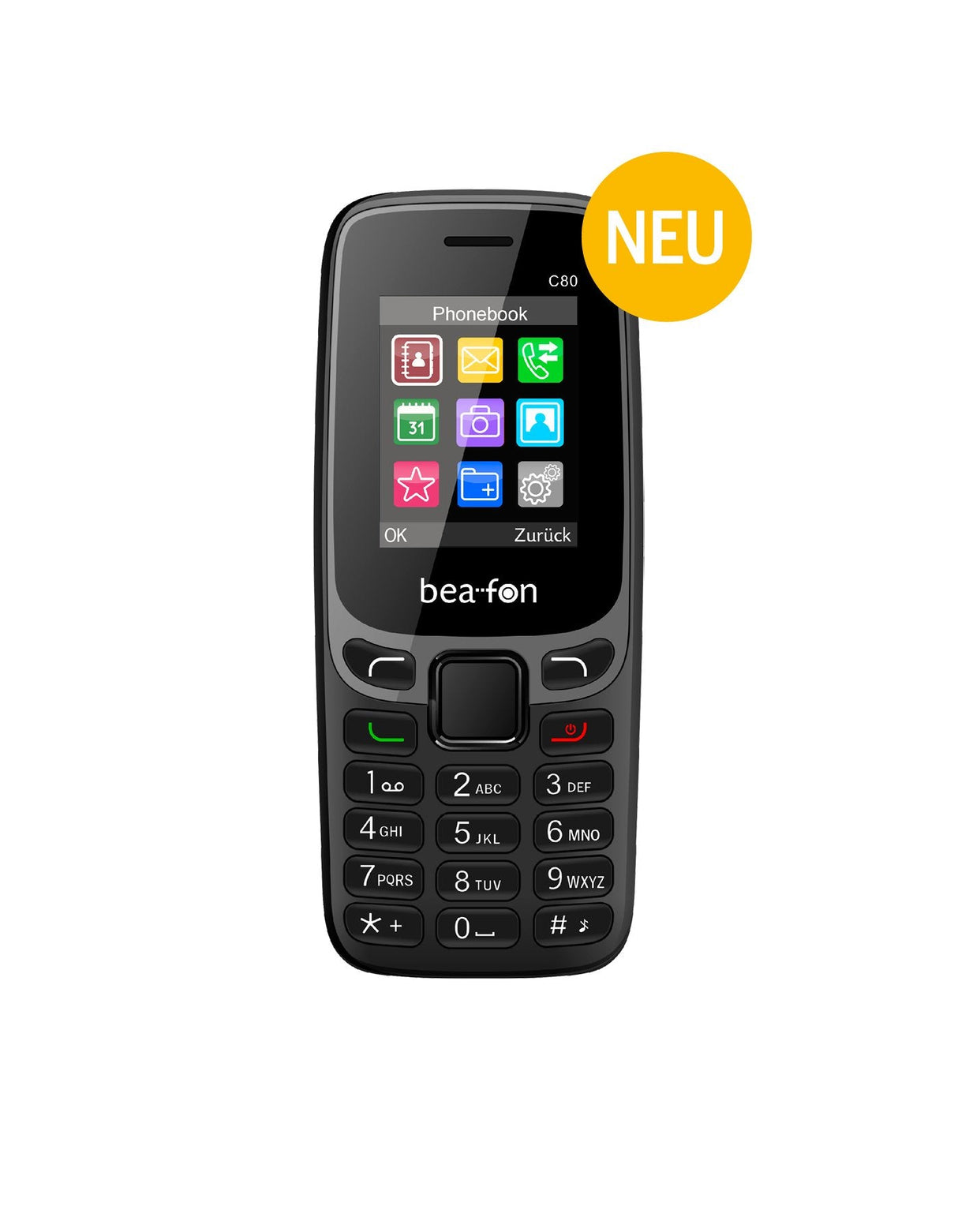 Telefono Beafon C80 Classic Line, Feature Phone, Negro, Dual Sim