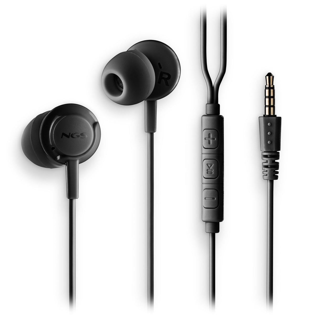 Auriculares Intrauditivos Ngs Cross Drift Con Micrófono Jack 3.5 Negros
