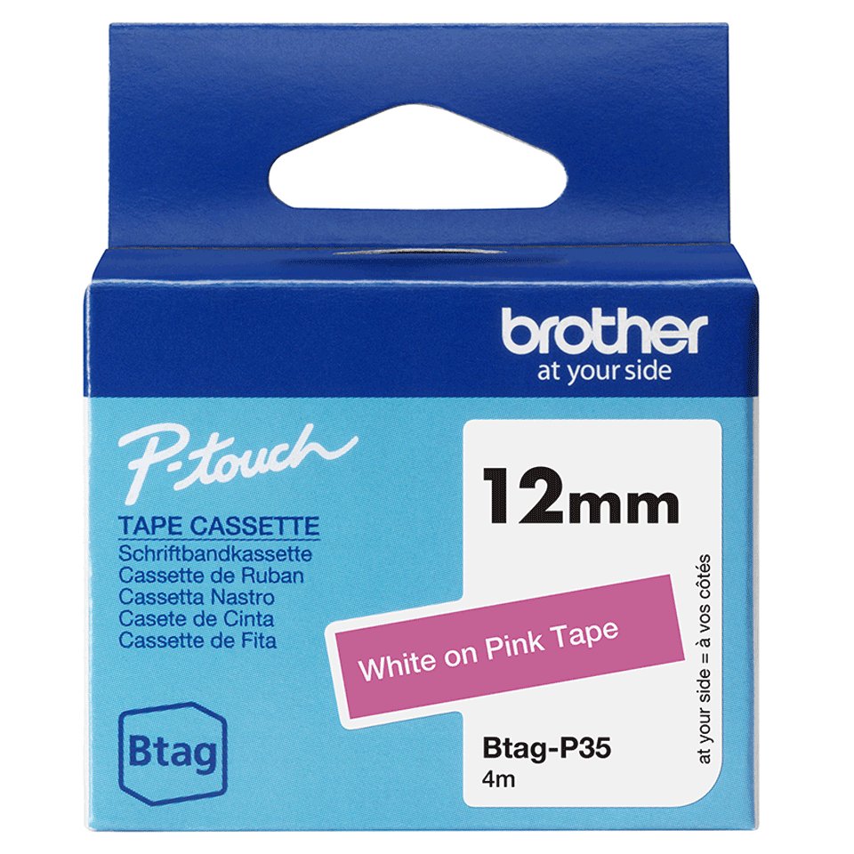 Brojoher Cinta Btagp35 / Btag-P35 Blanco Sobre Rosa