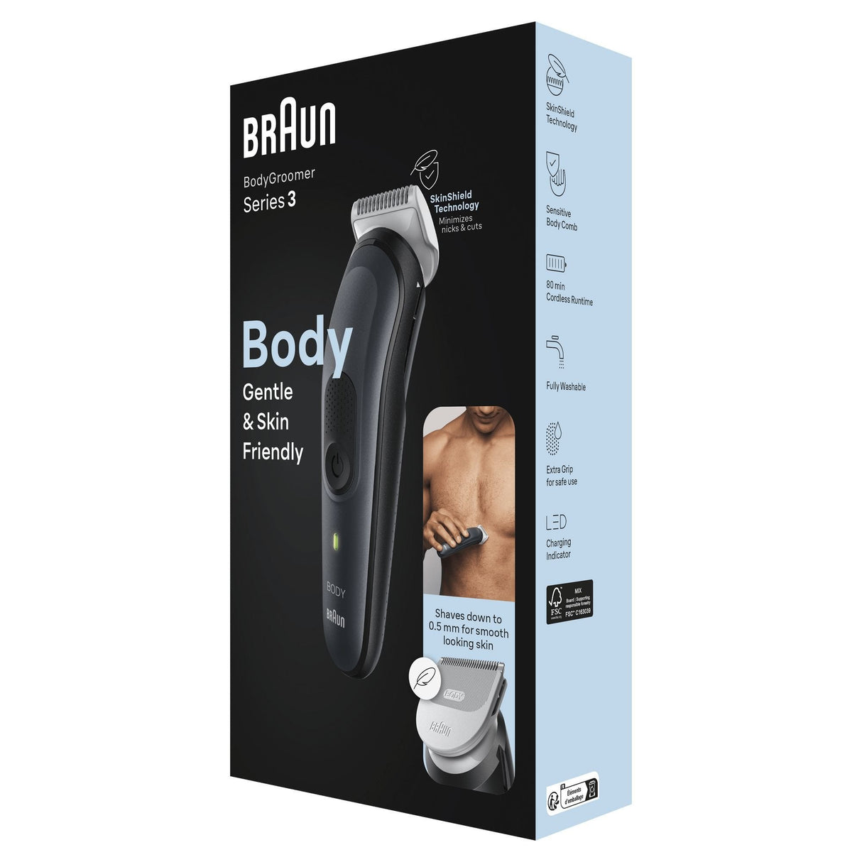 EAN 4210201416968 - Braun BodyGroomer 3 BG3340 Negro, Gris imagen 3