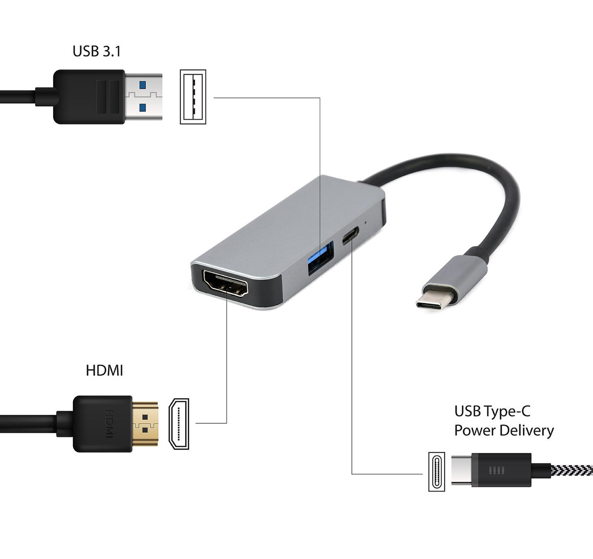 EAN 8716309124188 - Gembird A-CM-COMBO3-02 base para portátil y replicador de puertos Alámbrico USB 3.2 Gen 1 (3.1 Gen 1) Typ imagen 3