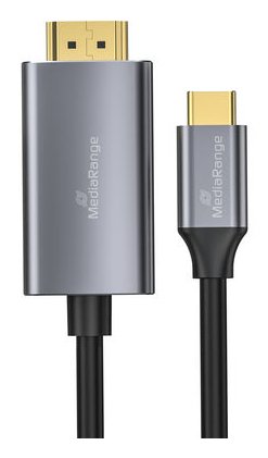 EAN 4260664876267 - MediaRange MRCS217 adaptador de cable de vídeo 1,8 m USB Tipo C HDMI Negro, Plata imagen 2