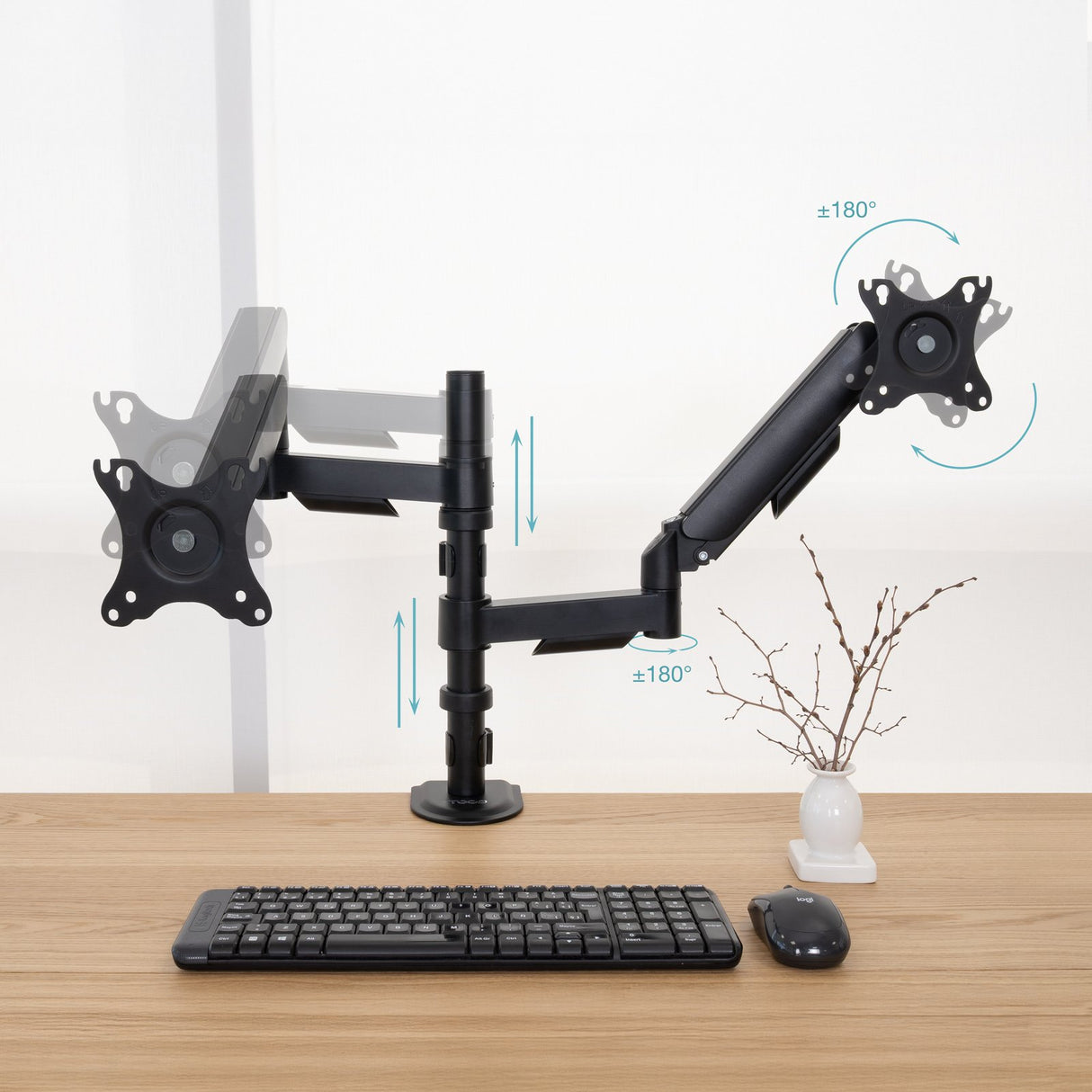 EAN 8433281016477 - TooQ DB1533TNR-B soporte para monitor 81,3 cm (32") Escritorio Negro imagen 3