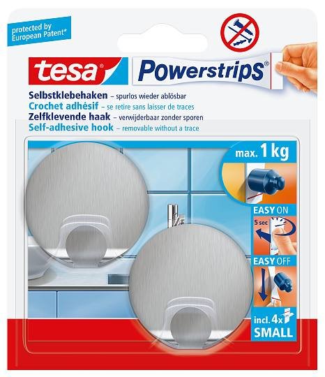 EAN 4042448392879 - TESA 57044-00000 gancho para almacenamiento Interior Gancho toallero Metálico 2 pieza(s) imagen 2