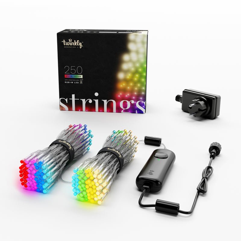 Twinkly Strings Cuerda De Luces 250 Rgb+W, Cable Transparente, Enchufe Tipo F