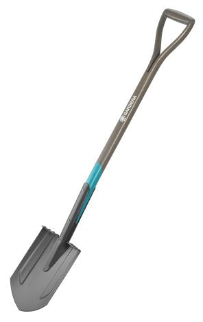 Gardena 17001-20 Pala Y Paleta Pala De Metal Con Cabeza Puntiaguda Ergonómica Para Drenaje Acero Negro