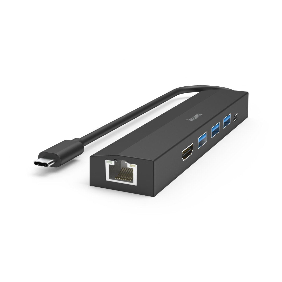 Hama Entry Hub Usb 3.2 - Potencia Maxima 100w - Cable Usb-C Integrado De 15cm - Lan Ethernet 1gbps - Hdmi 4k - 3x Usb-A
