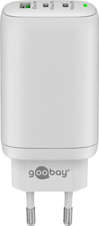 Goobay 61759 Cargador De Dispositivo Móvil Cámara Digital, Auriculares, Teléfono Móvil, Reloj Inteligente, Tableta Blanco Corriente Alterna Carga Rápida Interior